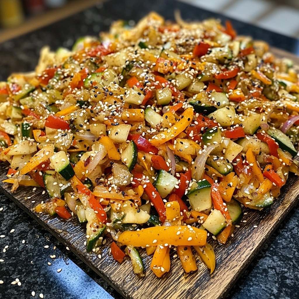 Gemüsepfanne mit Sesam