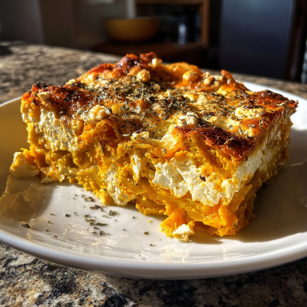 Lasagne mit Kürbis und Feta
