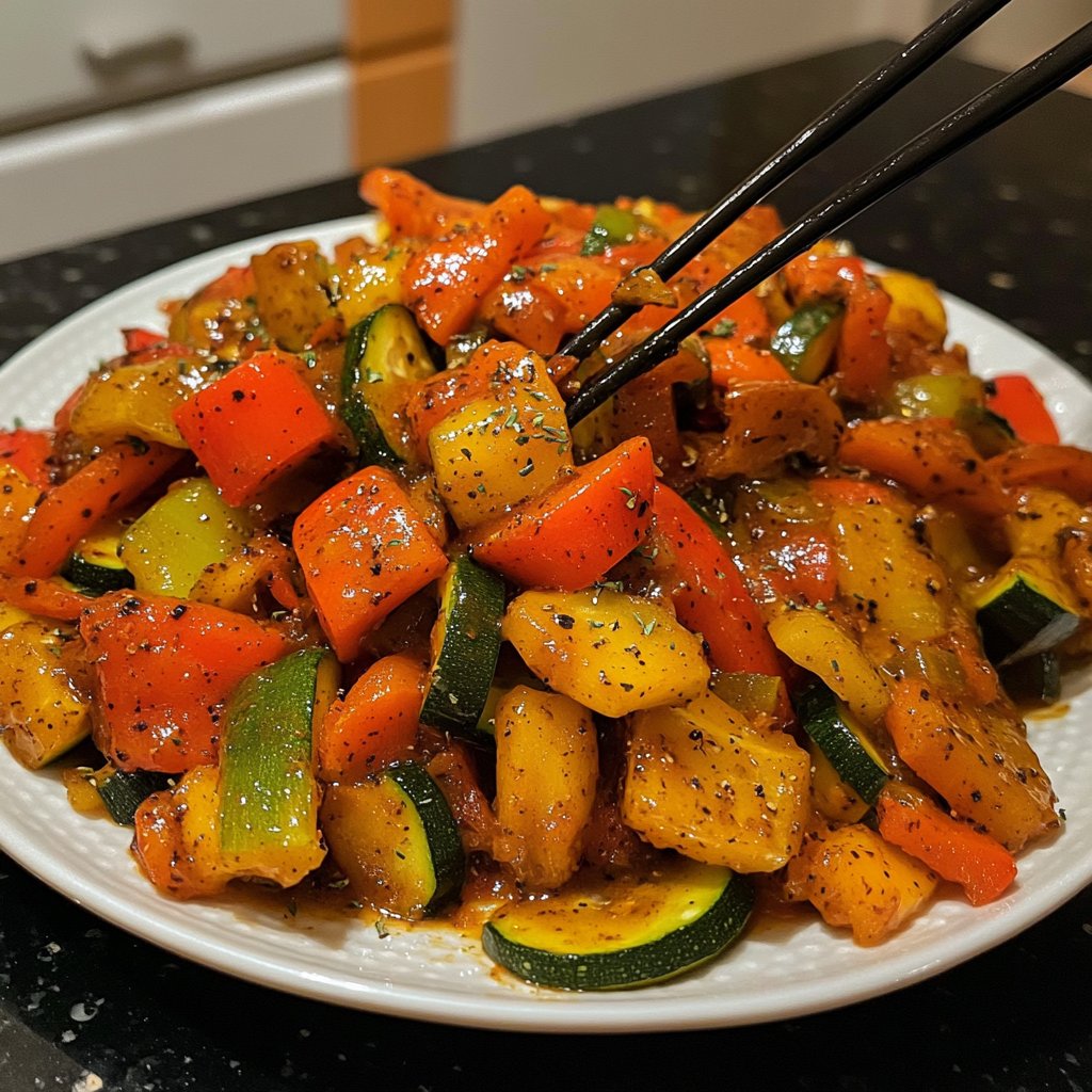 Gemüsepfanne mit Ingwer