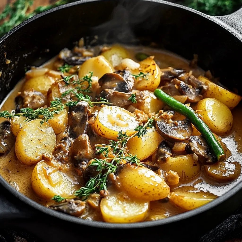 Kartoffel-Pilz-Pfanne mit Bohnen