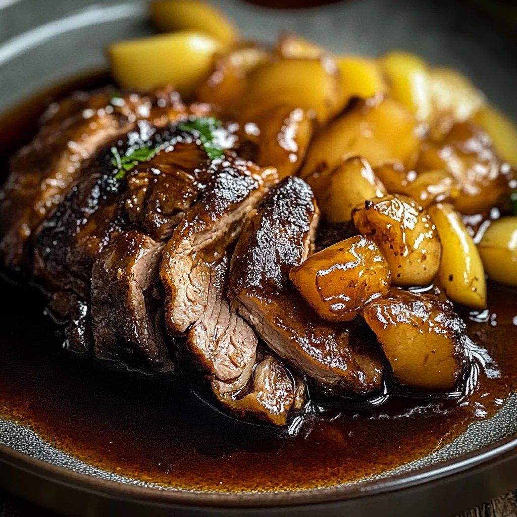 Rinderbrust in Balsamico-Zwiebelsauce