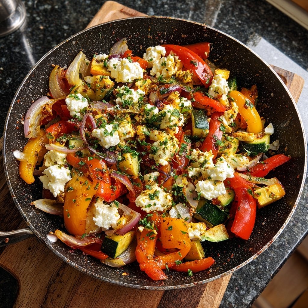 Gesund & Leicht Mediterrane Gemüsepfanne mit Feta