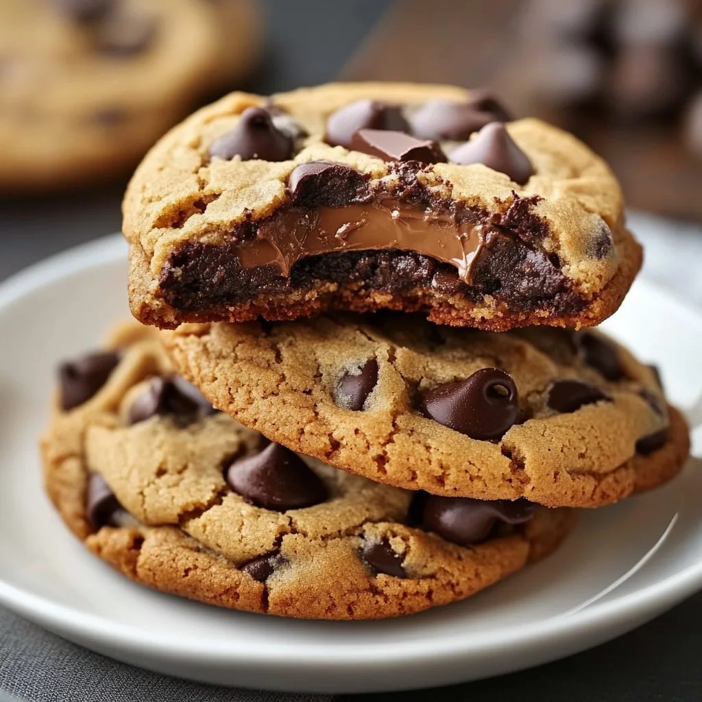 Nutella-Stuffed Chocolate Chip Cookies
