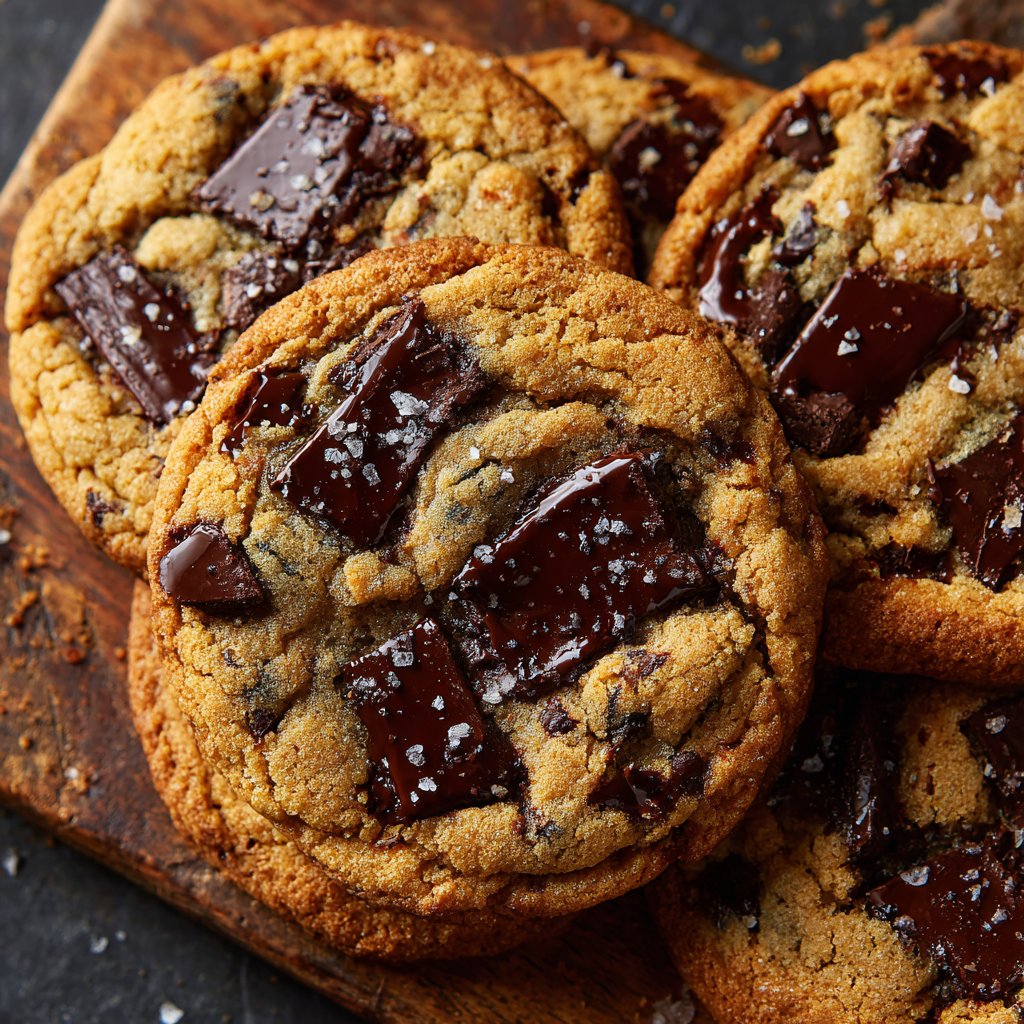 Cookies mit Zartbitterschokolade und Meersalz