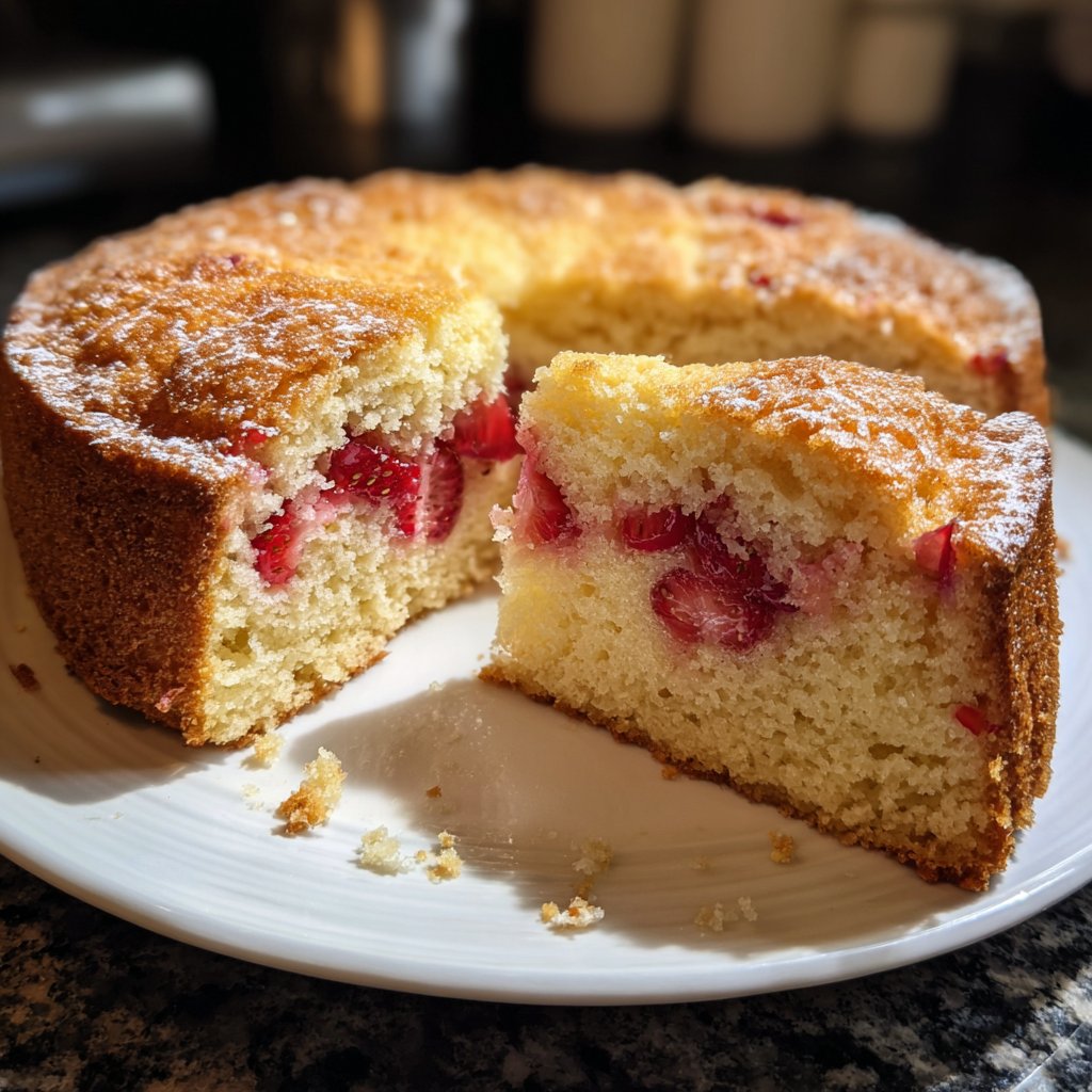 Vanillekuchen mit Erdbeerfüllung