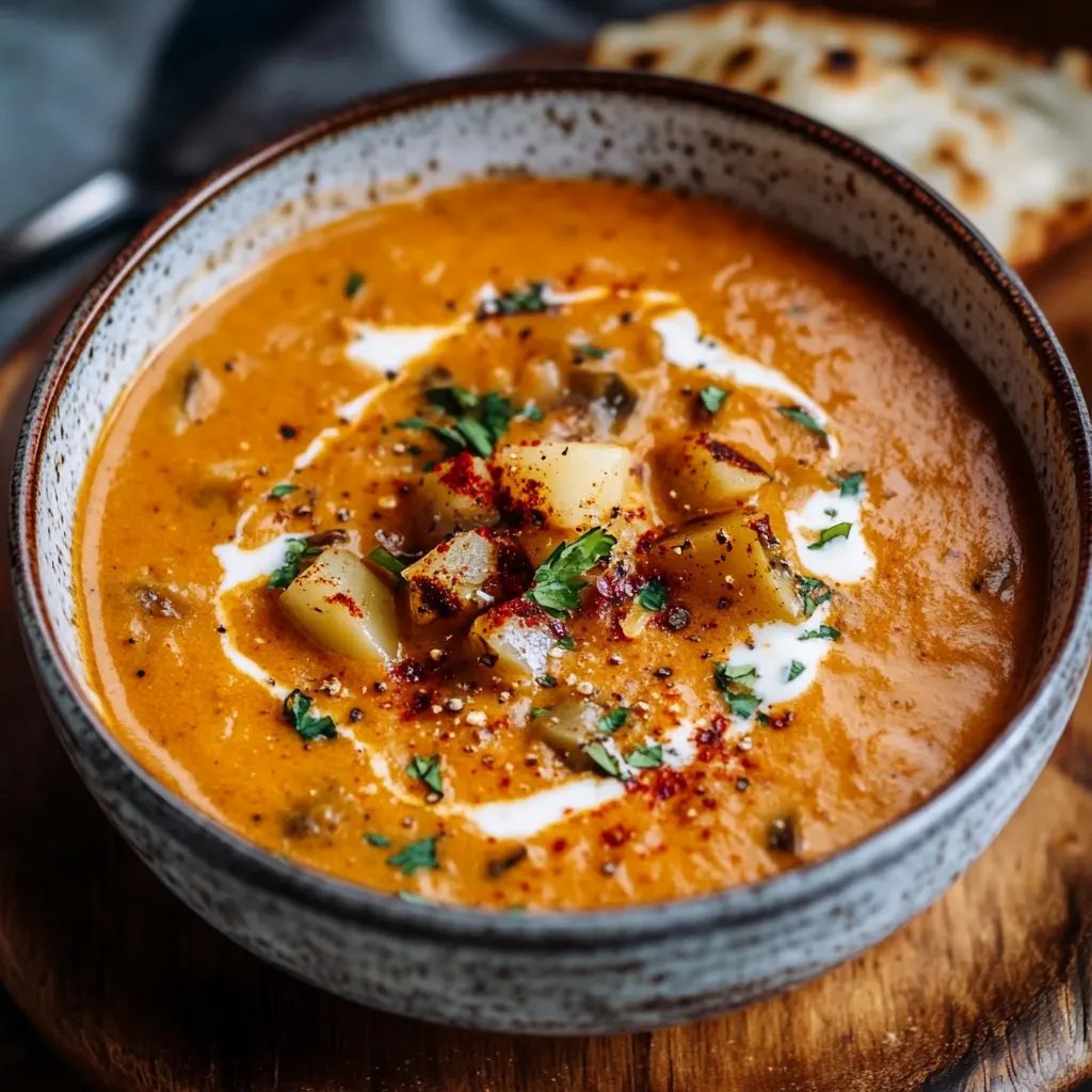 Ofenblumenkohl-Suppe mit gerösteter Paprika
