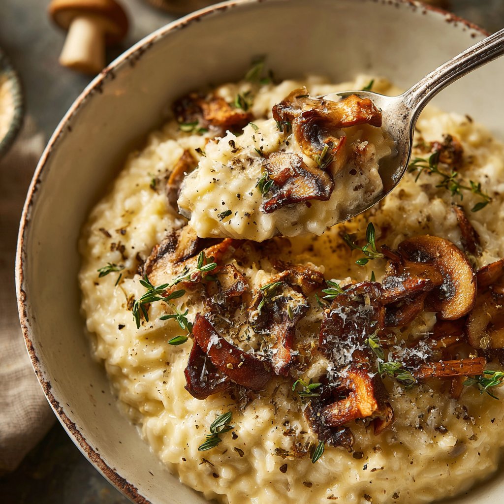 Cremiges Pilzrisotto mit Thymian