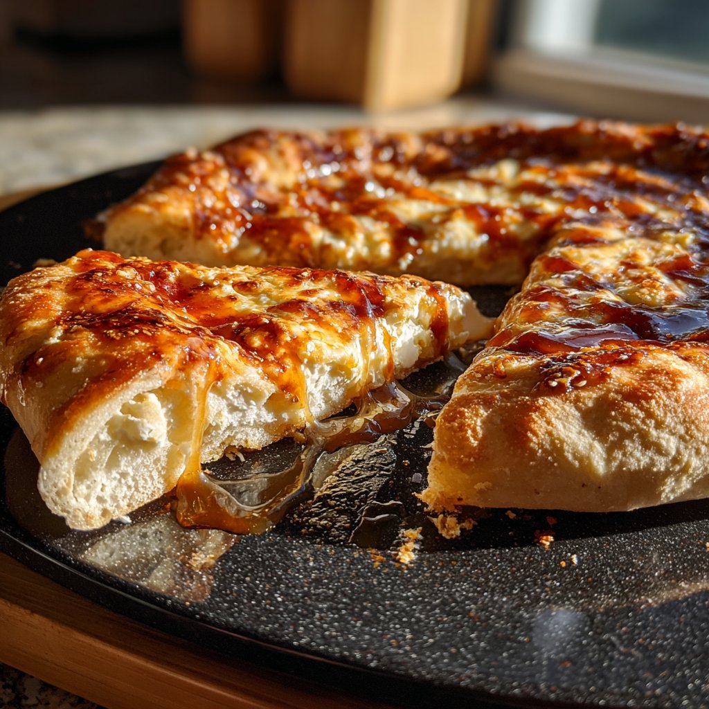Pizza mit Ziegenkäse und Honig